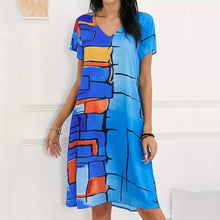 Load image into Gallery viewer, Colorful Short Sleeve Casual Maxi Dress