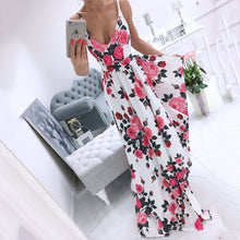 Load image into Gallery viewer, Elegant V-Neck Floral Printed Maxi Dress