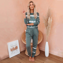 Load image into Gallery viewer, Striped Tie-dye Gradient Loungewear Set