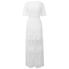 Load image into Gallery viewer, Vacation Style V-Neck Lace Maxi Dress