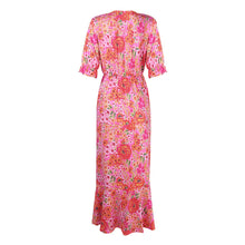 Load image into Gallery viewer, Floarl Printed Short Sleeve V-Neck Dress