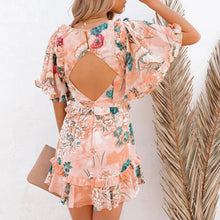 Load image into Gallery viewer, Sexy V-Neck Floarl Printed Vacation Mini Dress