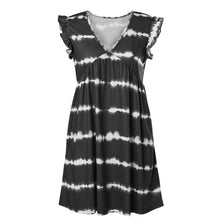 Load image into Gallery viewer, Casual V-Neck Ruffle Sleeve Mini Dress