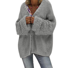 Load image into Gallery viewer, Solid Color Knitted Sweater Cardigan