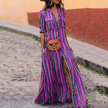 Load image into Gallery viewer, Rainbow Stripe Printed Maxi Dress