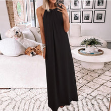 Load image into Gallery viewer, Elegant Halter Solid Color Maxi Dress