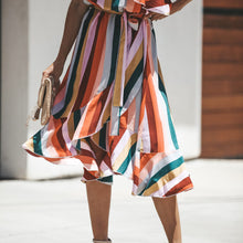 Load image into Gallery viewer, Fashion One Shoulder Striped Printed Dress