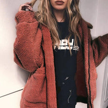 Load image into Gallery viewer, Faux Fur Plush Loose Coat