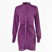 Load image into Gallery viewer, Lapel Single-Breasted Cardigan Dress