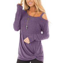 Load image into Gallery viewer, Long Sleeve Off-Shoulder T-shirt