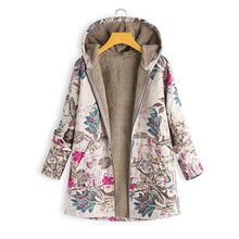 Load image into Gallery viewer, Flower Printed Warm Coat