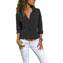 Load image into Gallery viewer, Women's Multicolor Lapel Long Sleeve Shirt