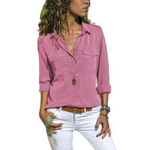 Load image into Gallery viewer, Women's Multicolor Lapel Long Sleeve Shirt