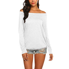 Load image into Gallery viewer, Solid Color Collar Off Shoulder Long Sleeves