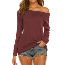 Load image into Gallery viewer, Solid Color Collar Off Shoulder Long Sleeves