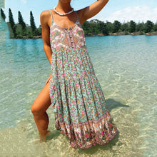 Load image into Gallery viewer, Boho Sling Floral Maxi Dress