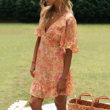 Load image into Gallery viewer, 2021 Fashion Floral Printed Backless Dress