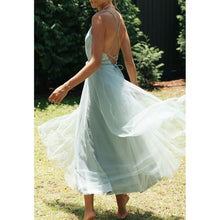 Load image into Gallery viewer, Sexy Deep V-Neck Net Yarn Maxi Dress