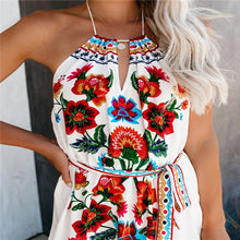 Load image into Gallery viewer, High Waist Irregular Floarl Printed Maxi Dress
