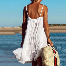 Load image into Gallery viewer, White Flounced Sling Dress