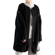 Load image into Gallery viewer, Round Neck Zipper Plush Jacket