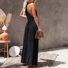 Load image into Gallery viewer, V Neck Halter Waist Casual Maxi Dress
