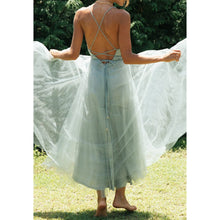 Load image into Gallery viewer, Sexy Deep V-Neck Net Yarn Maxi Dress