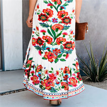 Load image into Gallery viewer, High Waist Irregular Floarl Printed Maxi Dress