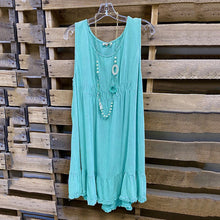 Load image into Gallery viewer, U Neck Sleeveless Stitching T-shirt Mini Dress