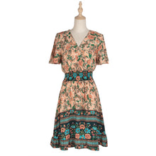 Load image into Gallery viewer, Bohemian Style Floarl Printed High Waist Dress