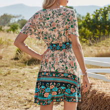 Load image into Gallery viewer, Bohemian Style Floarl Printed High Waist Dress