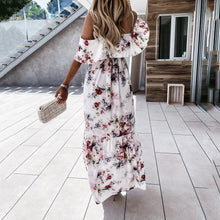 Load image into Gallery viewer, Open Back Floarl Printed Sling Maxi Dress