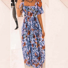 Load image into Gallery viewer, Summer Floral Short Sleeved Maxi Dress