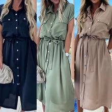 Load image into Gallery viewer, Fashion Sexy Shirt Button Maxi Dress