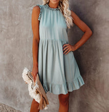 Load image into Gallery viewer, Cute Sleeveless Ruffle Mini Dress