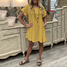Load image into Gallery viewer, Solid Color Short Sleeve Shirt Mini Dress