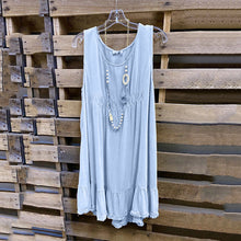 Load image into Gallery viewer, U Neck Sleeveless Stitching T-shirt Mini Dress