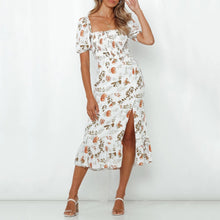 Load image into Gallery viewer, Short Sleeve Floral Printed Slim Dress