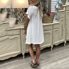 Load image into Gallery viewer, Solid Color Short Sleeve Shirt Mini Dress