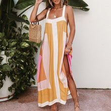 Load image into Gallery viewer, Striped One Collar Maxi Dress