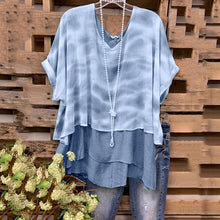 Load image into Gallery viewer, Tie Dye Stitching Short Sleeve T-shirt Tops