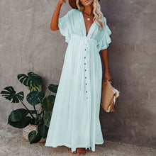 Load image into Gallery viewer, Elegant V-Neck Maxi Dress