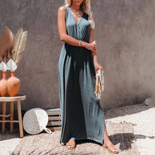 Load image into Gallery viewer, V Neck Halter Waist Casual Maxi Dress