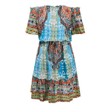 Load image into Gallery viewer, Bohemian Style Printed Off Shoulder Dress