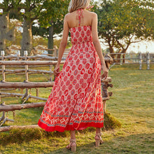 Load image into Gallery viewer, Sleeveless Bohemian Style Floral Printed Maxi Dress