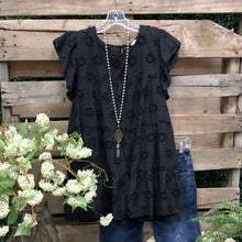 Load image into Gallery viewer, Summer Hollow Floral Short Sleeve Tops