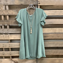 Load image into Gallery viewer, Solid Color Short Sleeve Shirt Mini Dress