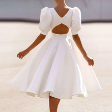 Load image into Gallery viewer, Pure Color Slim Fit Short Sleeve Dress