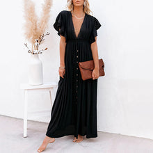 Load image into Gallery viewer, Elegant V-Neck Maxi Dress