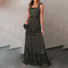 Load image into Gallery viewer, Striped Print Sling Maxi Dress